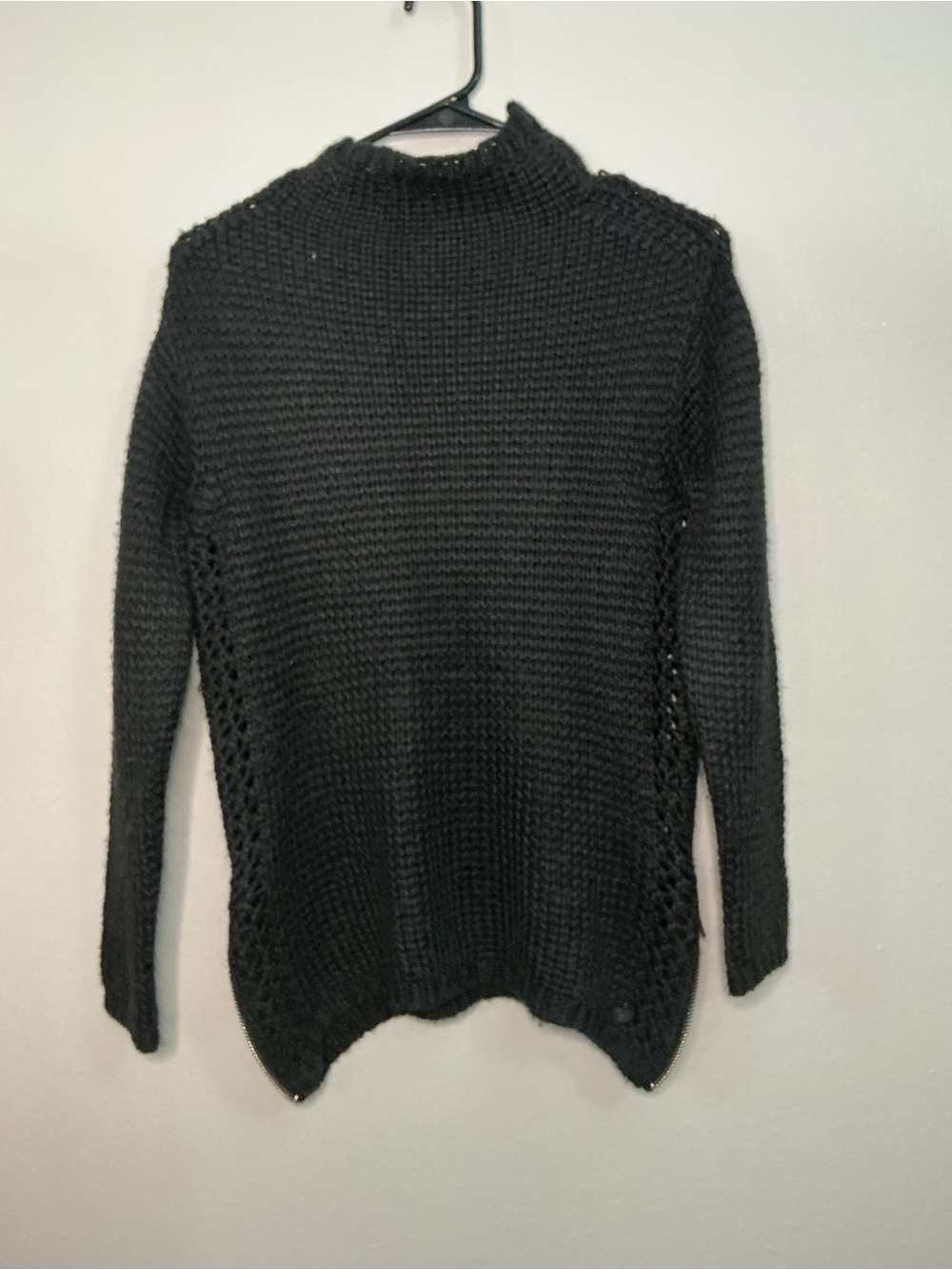 Scotch & Soda Black Chunky Mock Neck Sweater